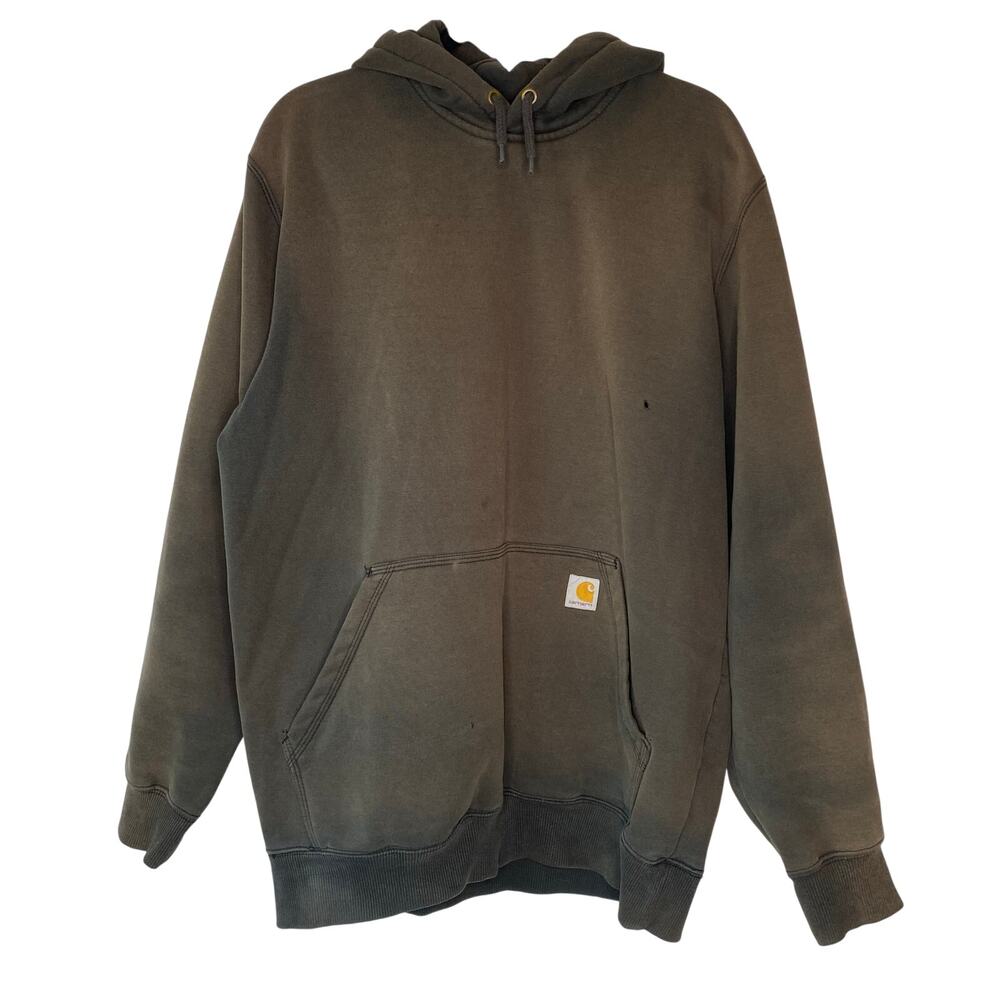 Carhartt Faded Black Rain Defender Loose Fit Heavyweight Hoodie Size Large Tall
